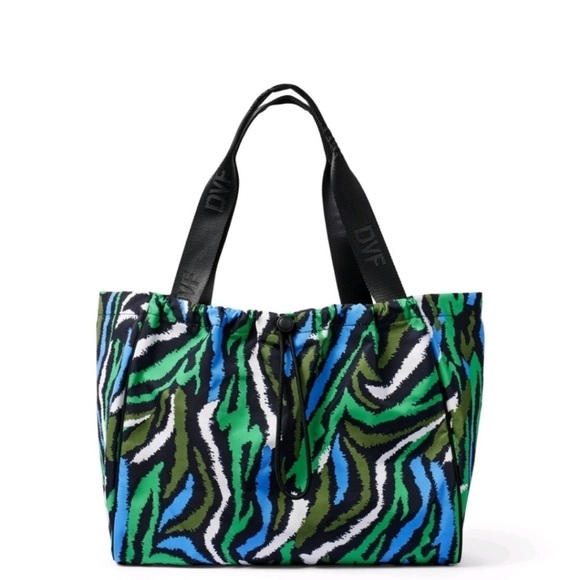 Diane Von Furstenberg X Target Disco Zebra Green Tote Bag NEW! - Picture 1 of 7